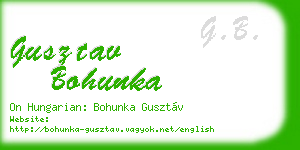 gusztav bohunka business card