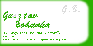 gusztav bohunka business card